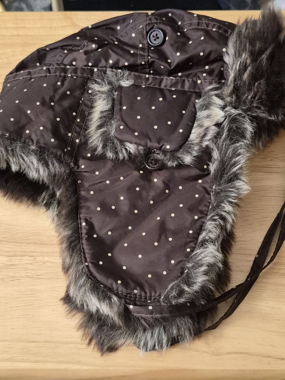 Gap Faux Fur Polka Dot Hat M/L